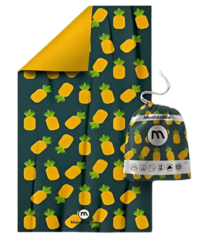 Toalla Microfibra XL Marshmallow Home Piñas Verde Oscuro 90x180cm MF-234037