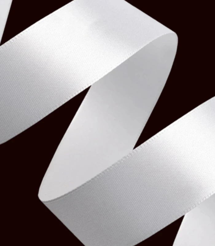 Cinta de Raso a Doble Cara Color Blanco - Varios Anchos