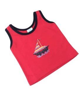 Camiseta de Tirantes Bebé Fabio de Algodón con Dibujo Marinero