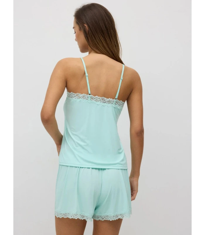 Conjunto Camiseta Tirantes Pantalón Corto Encaje 10758 Ysabel Mora