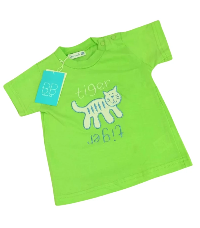 Camiseta Bebé Manga Corta de Algodón "Tiger"
