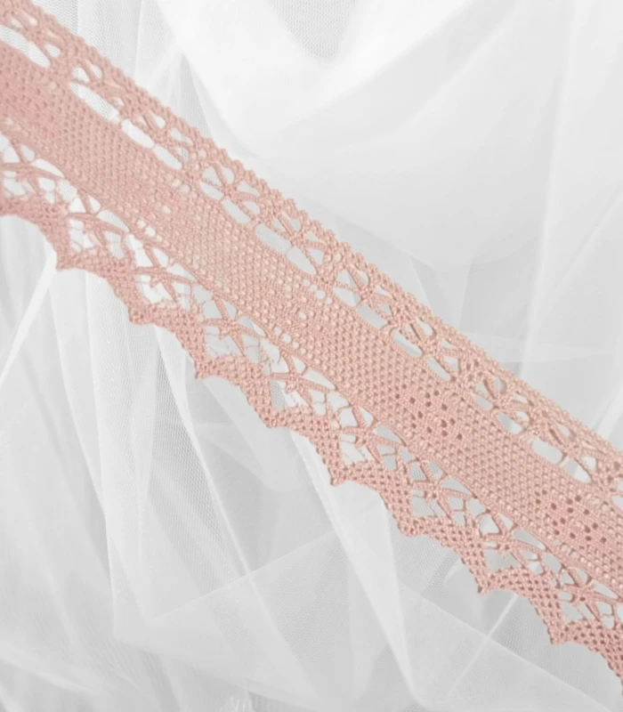 Encaje de Bolillo Rosa Palo Ancho 4,5cm