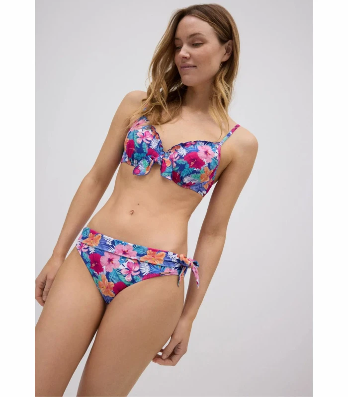 Bikini Piqué Floral Ysabel Mora Copa C con Relleno
