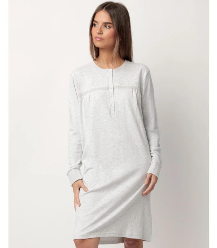 Camisón Manga Larga Admas Classic 61444 Gris