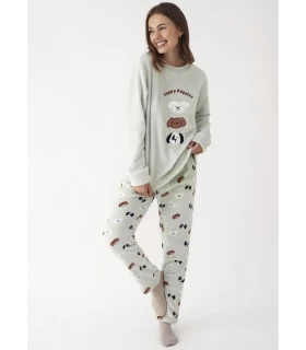 Pijama de Sudadera y Pantalón Largo Promise N20552 de Tejido Peludo