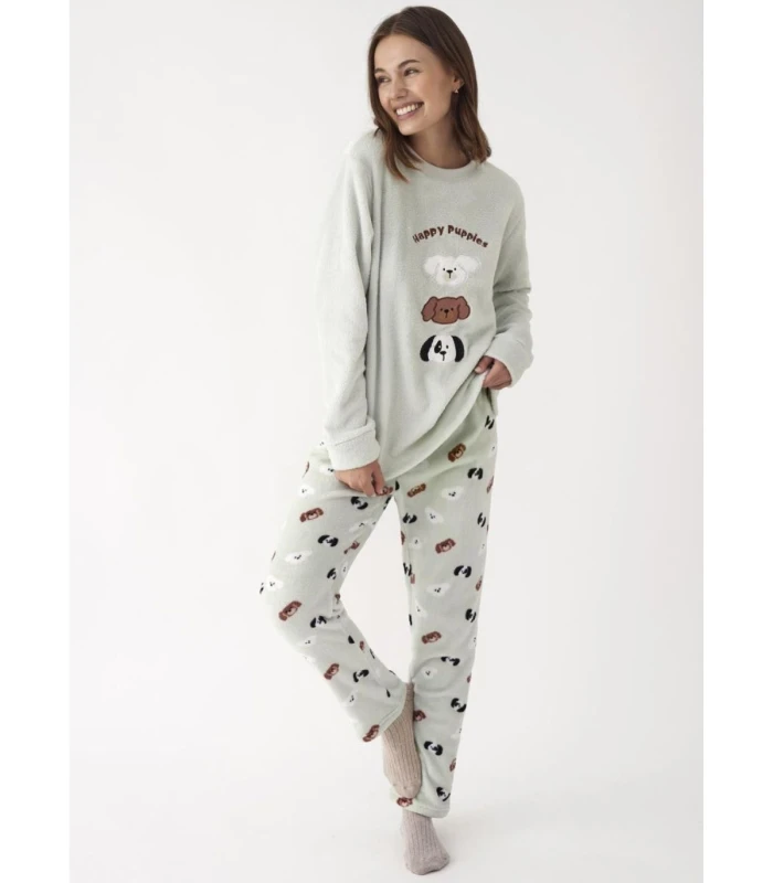 Pijama de Sudadera y Pantalón Largo Promise N20552 de Tejido Peludo