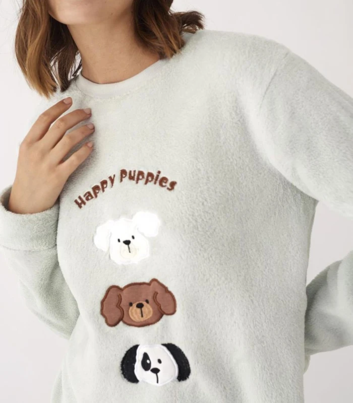 Pijama de Sudadera y Pantalón Largo Promise N20552 de Tejido Peludo