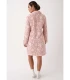 Bata de Mujer Abotonada de Coralina Suave con Estampado Floral
