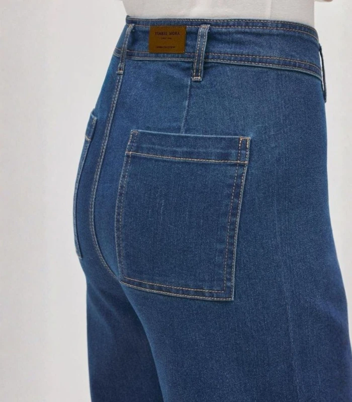 Pantalón Vaquero Ancho Ysabel Mora 70459  Tiro Alto