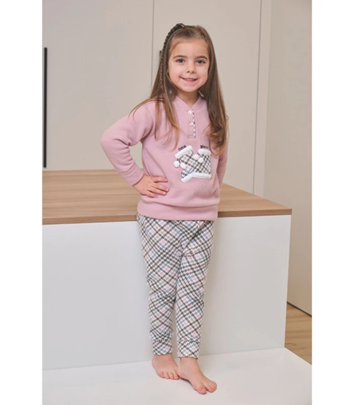 Pijama de Niña Punto Milano Estampado Botas MUSLHER