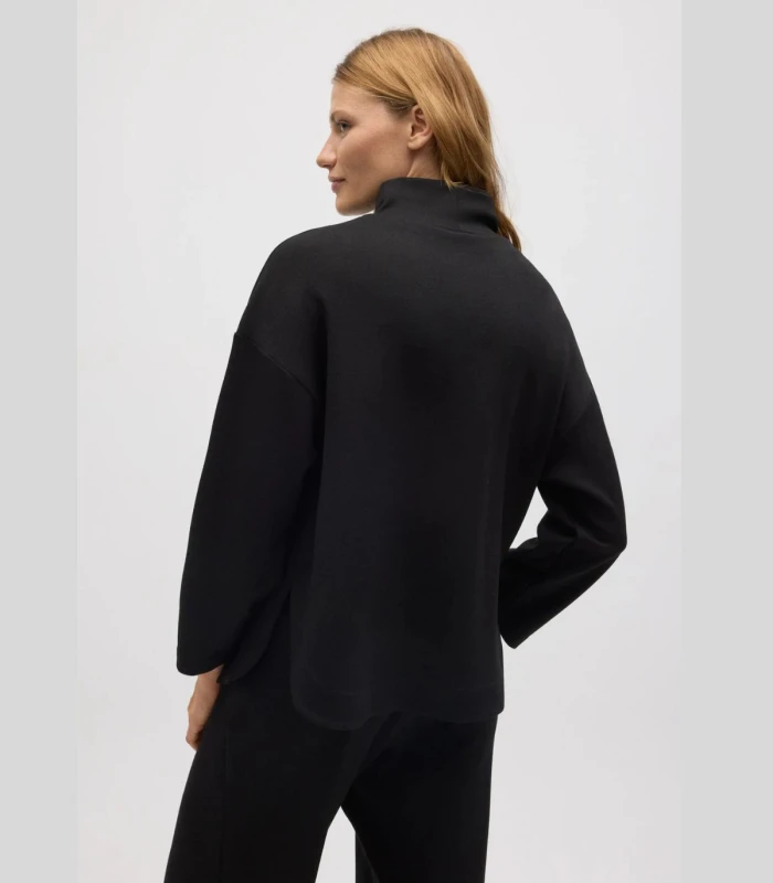 Sudadera Negra Elástica Cuello Alto Ajustable 70674 Ysabel Mora