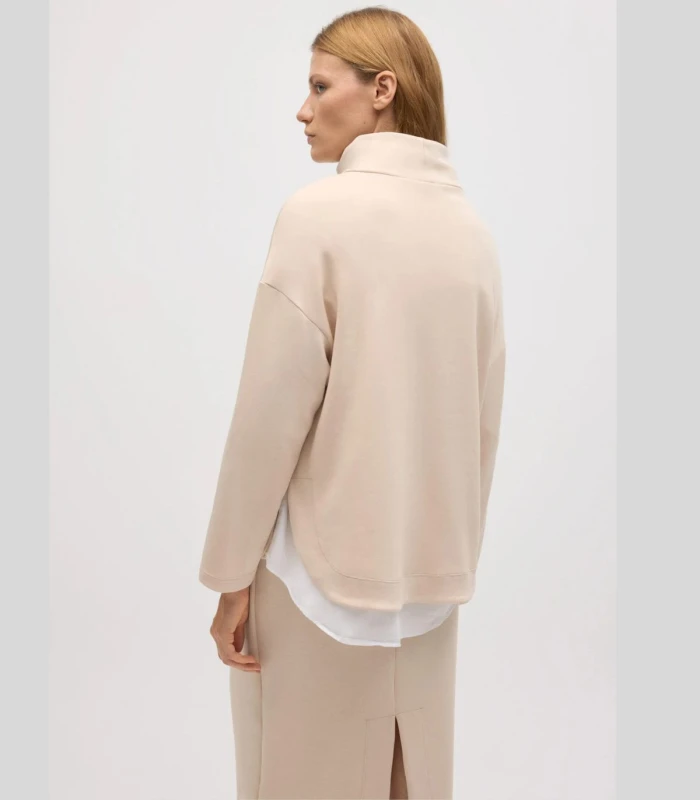 Sudadera Marfil Elástica Cuello Alto Ajustable 70674 Ysabel Mora