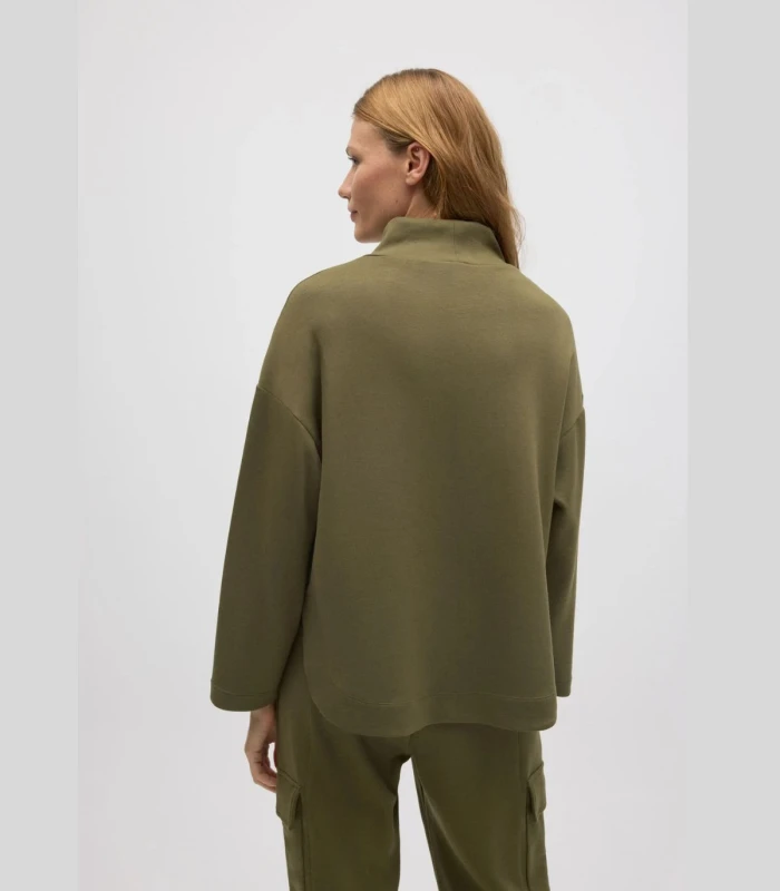 Sudadera Verde Oliva Elástica Cuello Alto Ajustable 70674 Ysabel Mora