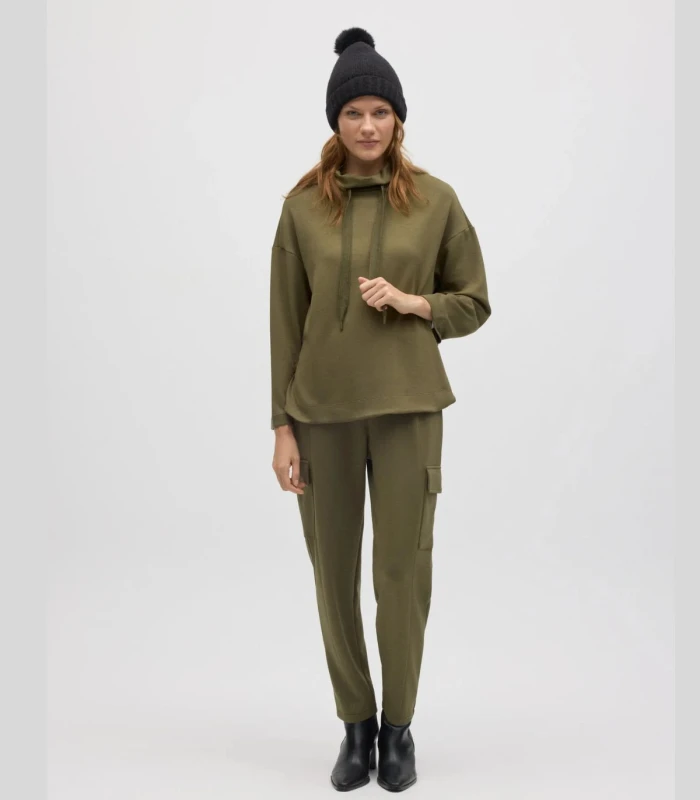 Sudadera Verde Oliva Elástica Cuello Alto Ajustable 70674 Ysabel Mora