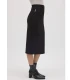 Falda Midi Negro Elástica 70677 Ysabel Mora | Abertura Trasera