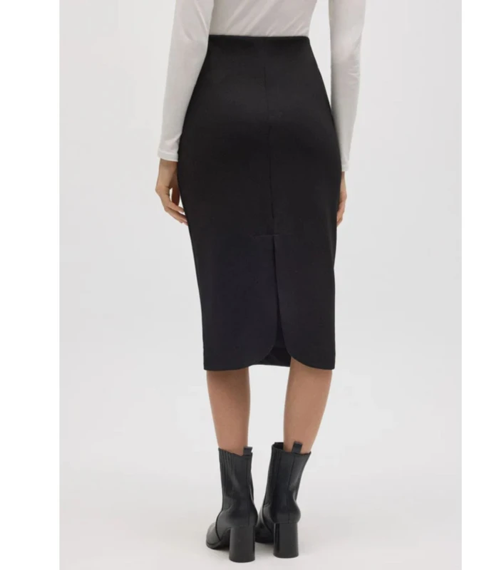 Falda Midi Negro Elástica 70677 Ysabel Mora | Abertura Trasera