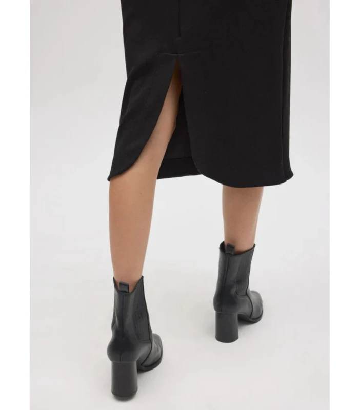 Falda Midi Negro Elástica 70677 Ysabel Mora | Abertura Trasera