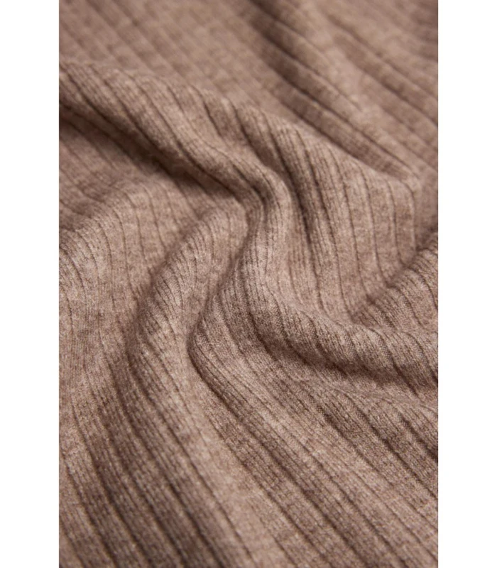 Jersey Cuello Perkins Punto Canalé Marrón 70679 Ysabel Mora