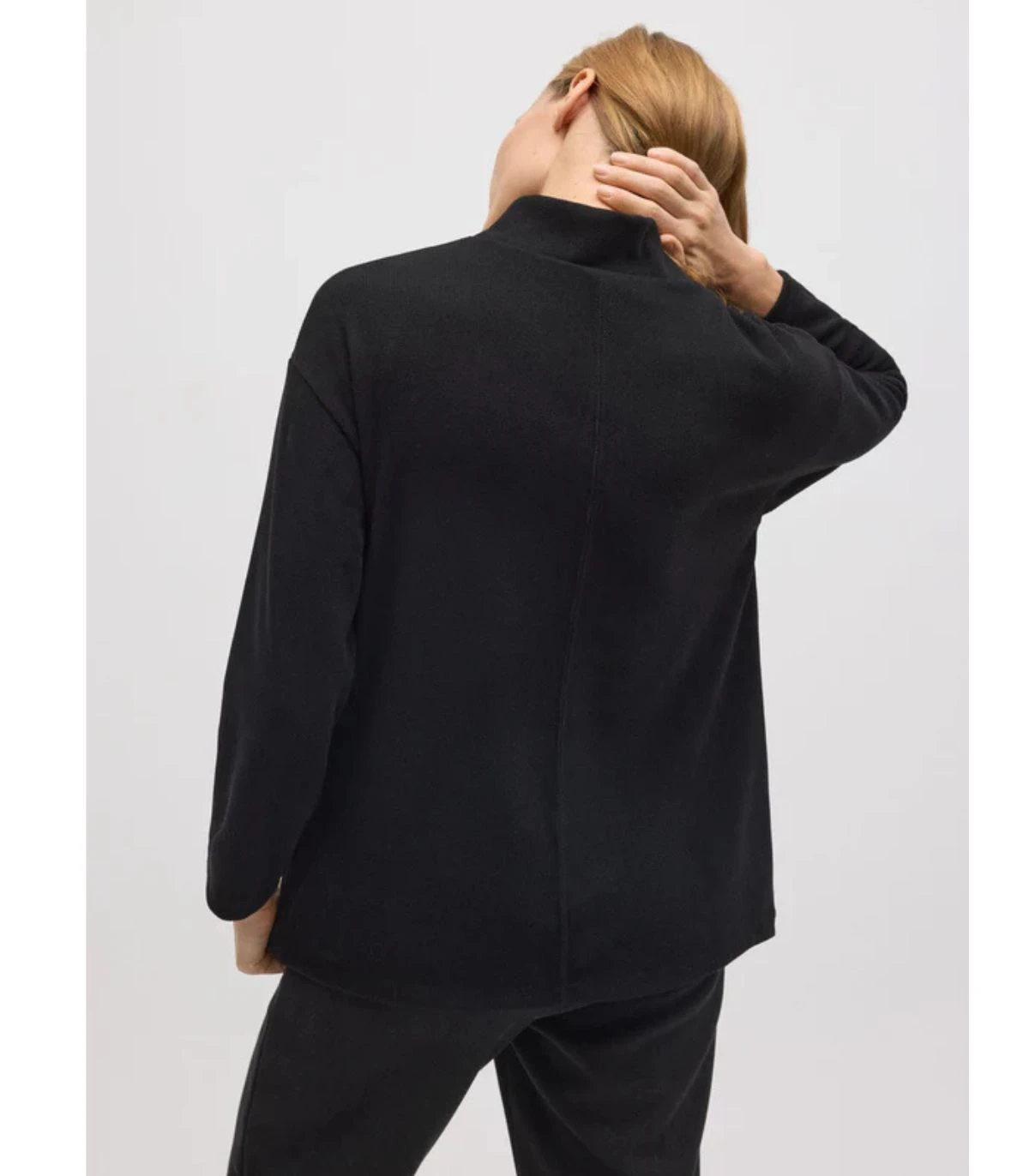 Jersey Cuello Perkins Efecto Pana Negro 70682 Ysabel Mora
