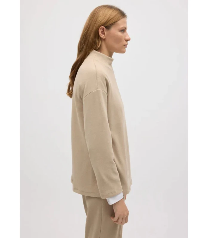 Jersey Cuello Perkins Efecto Pana Beige 70682 Ysabel Mora
