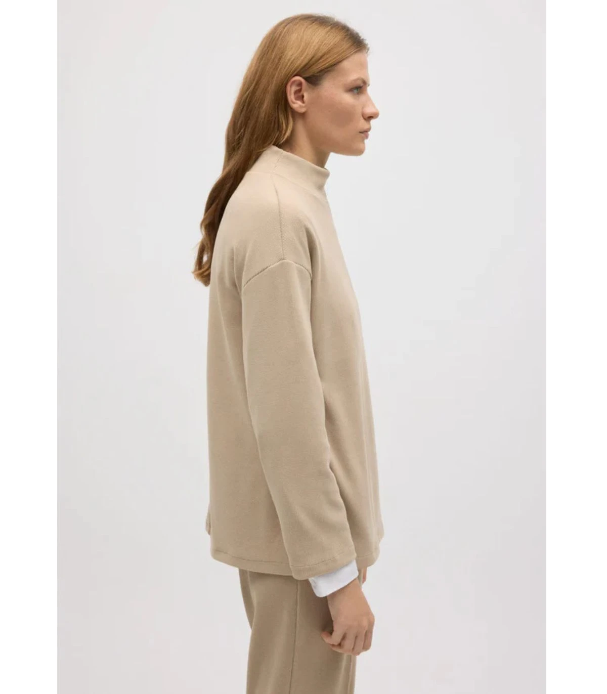 Jersey Cuello Perkins Efecto Pana Beige 70682 Ysabel Mora