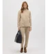 Jersey Cuello Perkins Efecto Pana Beige 70682 Ysabel Mora