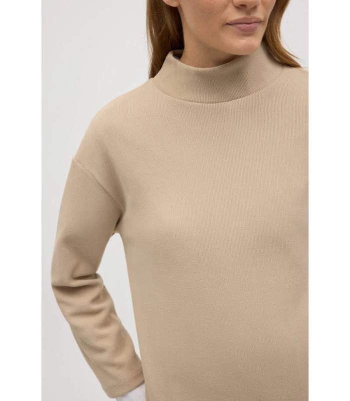 Jersey Cuello Perkins Efecto Pana Beige 70682 Ysabel Mora