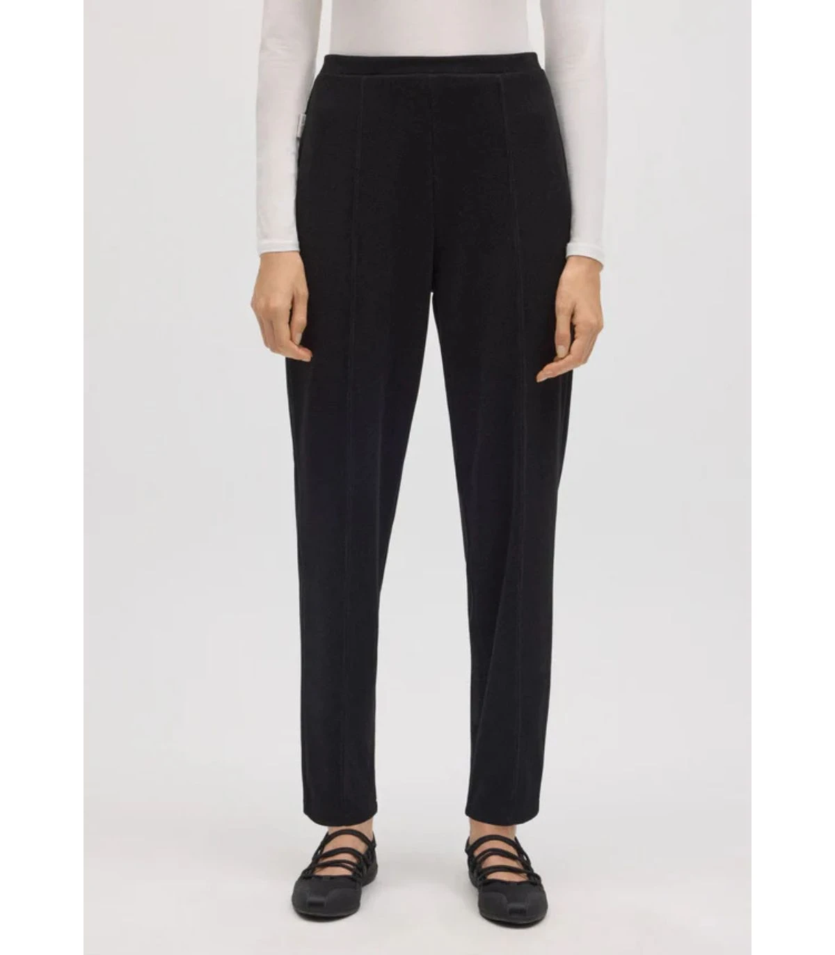 Pantalón Efecto Pana Negro Recto 70684 Ysabel Mora Cálido y Elástico