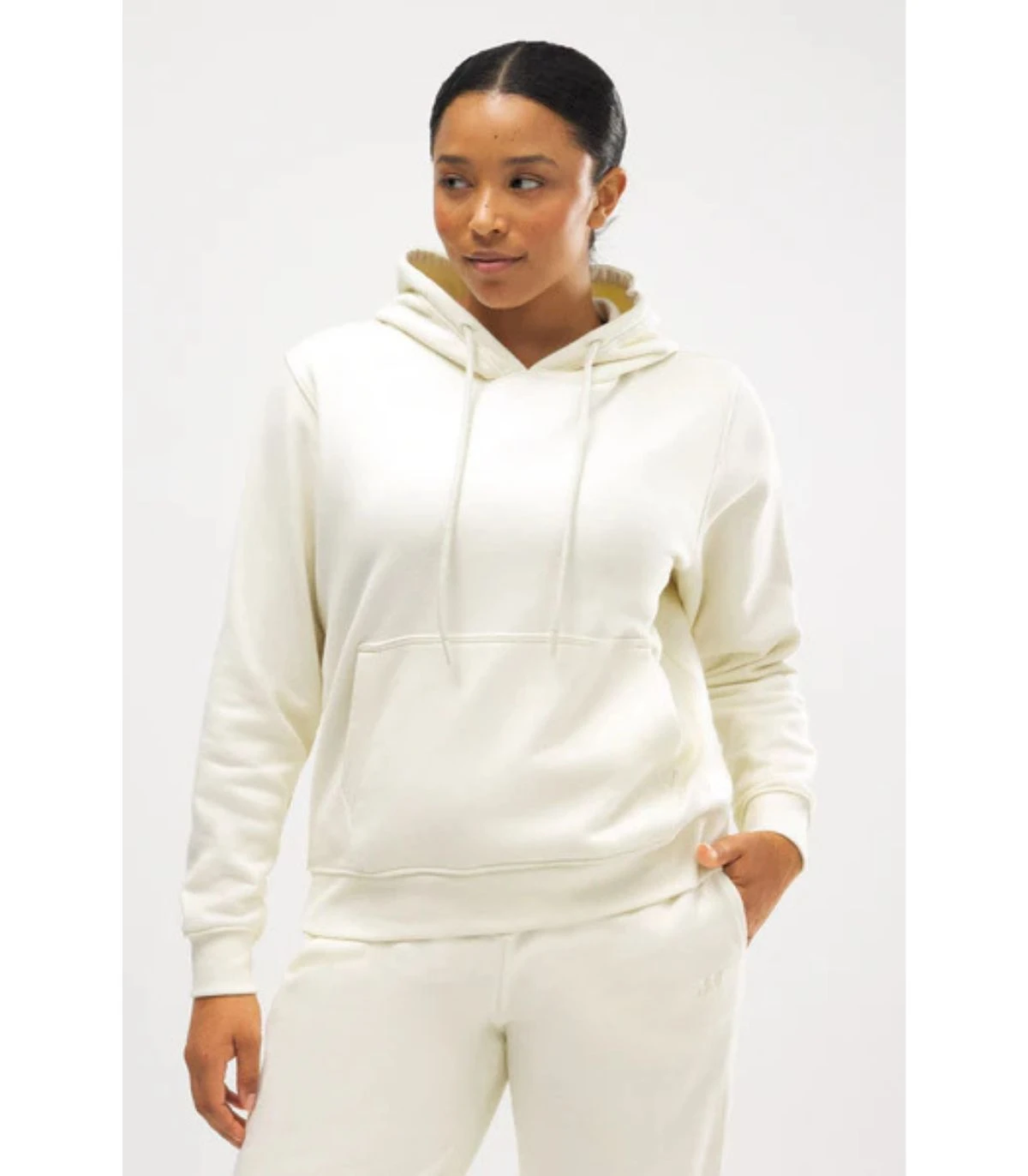 Sudadera con Capucha Ajustable Marfil 70942 Ysabel Mora Interior Afelpado