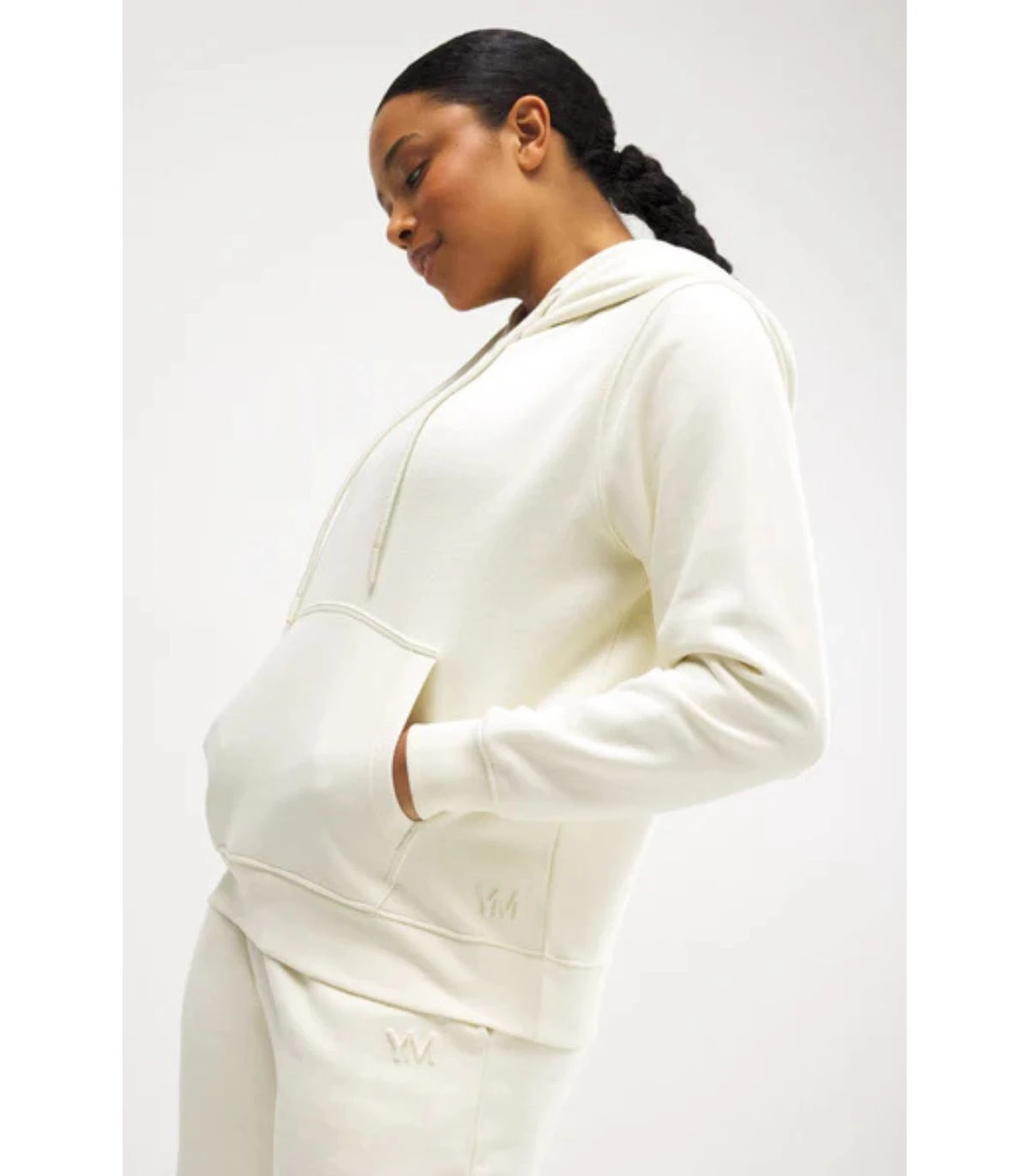 Sudadera con Capucha Ajustable Marfil 70942 Ysabel Mora Interior Afelpado