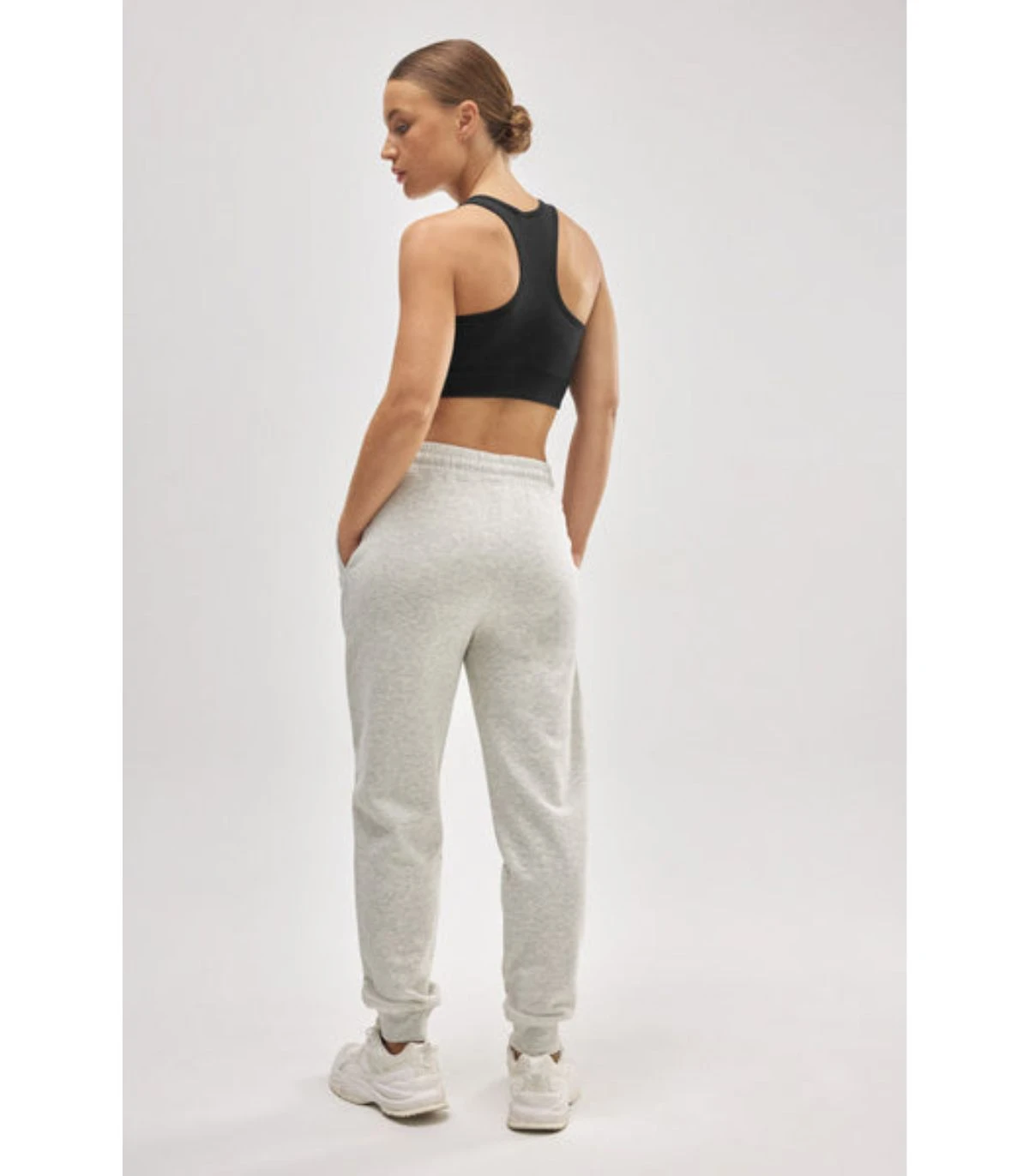 Pantalón Jogger Deportivo Afelpado Gris Claro 70943 Ysabel Mora Cintura Ajustable