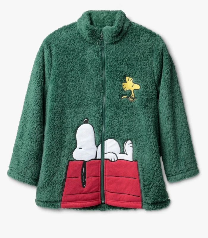 Bata Niña Polar Corel Snoopy Peanuts Cremallera VERDE 67272