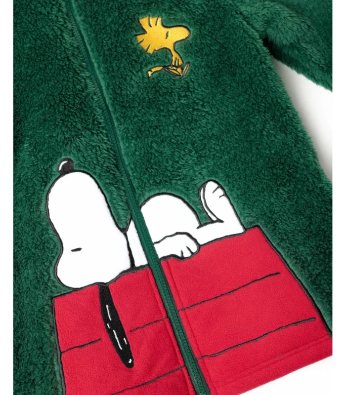 Bata Niña Polar Corel Snoopy Peanuts Cremallera VERDE 67272