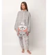 Bata Mujer Polar Corel Búho Winter Owl Cremallera GRIS JASPE 67279