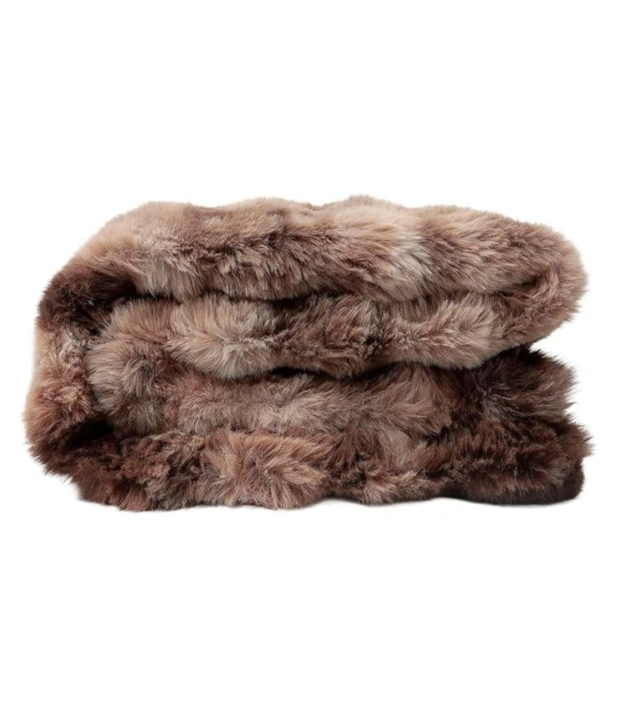 Manta Admas Doble Cara BUBBLE Marrón 127x152 cm de Pelo Largo y Polar 69106