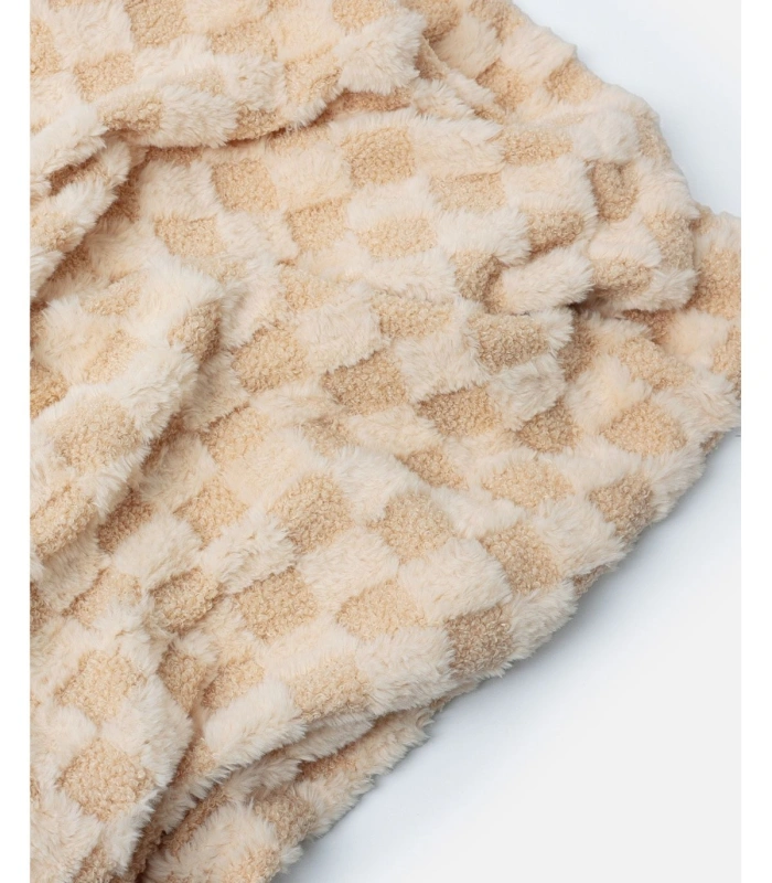 Manta Admas Doble Cara Terry Rabbit Beige 127x152 cm  Pelo Cuadros y Polar 69109
