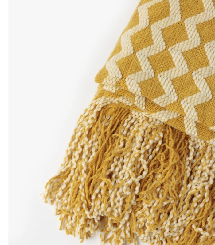 Manta de Punto Admas Zig Zag Cozy Waves Amarillo 127x152 cm Cálida 69112