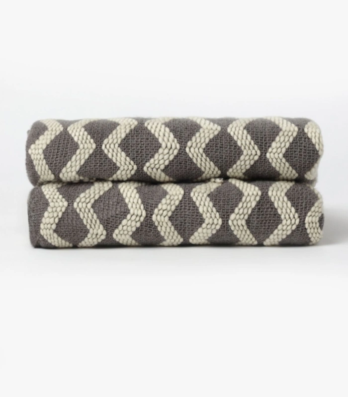 Manta de Punto Admas Zig Zag Cozy Waves Gris 127x152 cm Cálida 69112