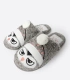 Zapatillas Casa Mujer Admas Winter Owl Grises Diseño Búho con Pelo Polar 69134