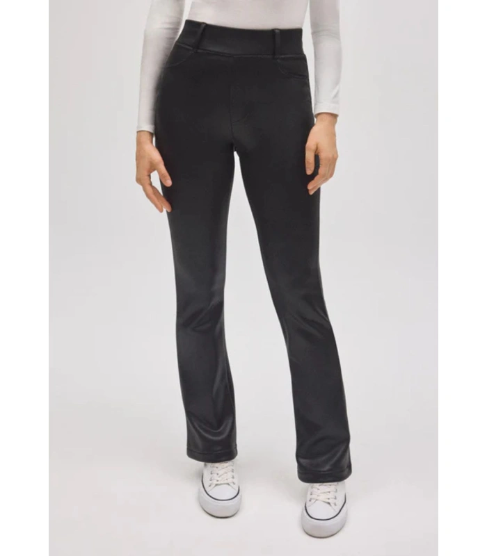 Pantalón Térmico Mujer Ysabel Mora Efecto Piel Mate Corte Flare Negro 70443