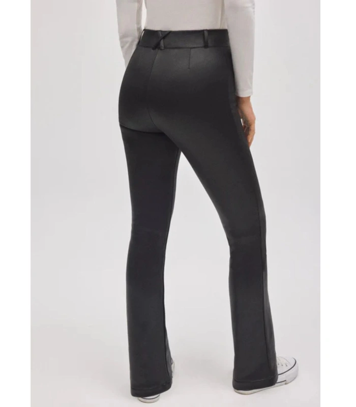 Pantalón Térmico Mujer Ysabel Mora Efecto Piel Mate Corte Flare Negro 70443