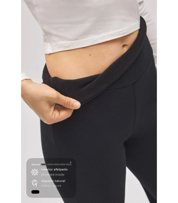 Leggings ULTRA TÉRMICO Ysabel Mora Comfy Negro Algodón Afelpado Nivel 5/5 70450