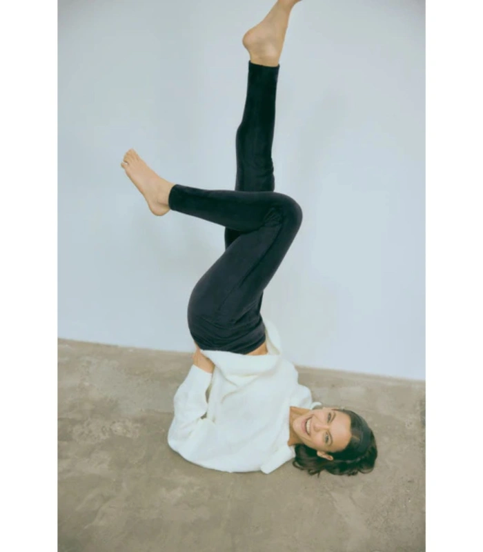 Leggings ULTRA TÉRMICO Ysabel Mora Mujer | Efecto Pana Canalé Negro Nivel 5/5 70462
