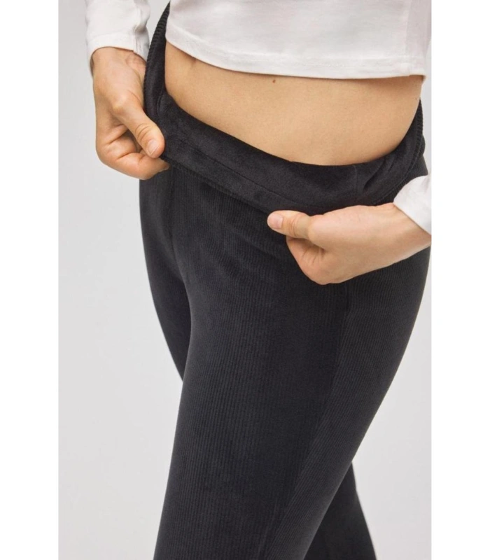 Leggings ULTRA TÉRMICO Ysabel Mora Mujer | Efecto Pana Canalé Negro Nivel 5/5 70462