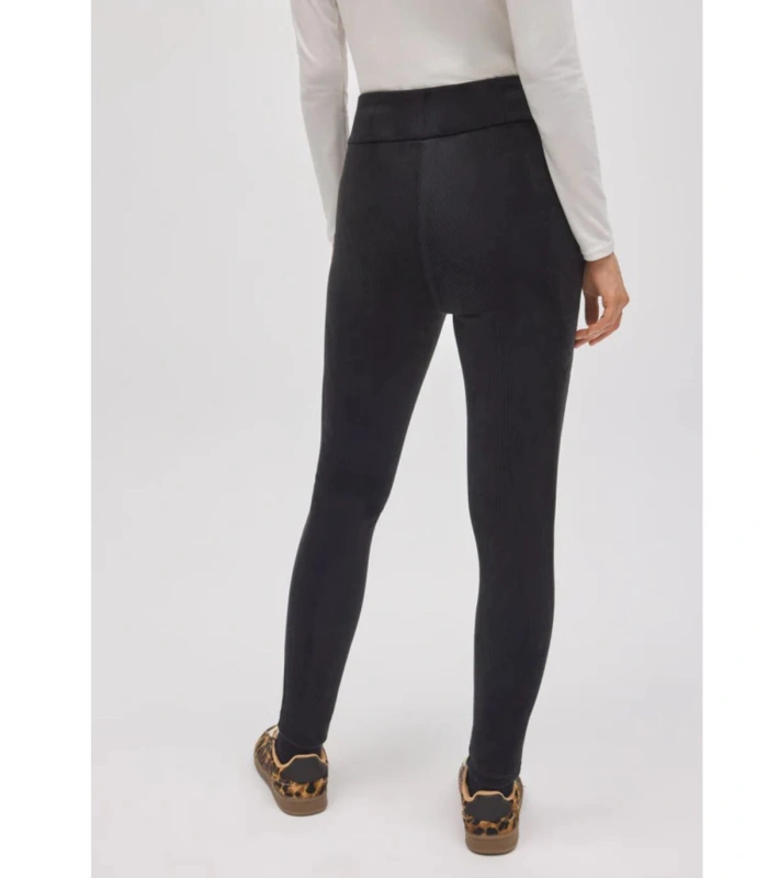 Leggings ULTRA TÉRMICO Ysabel Mora Mujer | Efecto Pana Canalé Negro Nivel 5/5 70462