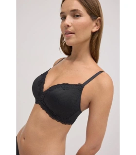 Sujetador Sin Aro Ysabel Mora | Relleno Copa B con Encaje Negro 10769