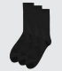 Pack 3 Calcetines Altos Hombre Ysabel Mora Bambú Cálido Sin Puño Negro Confort 22933