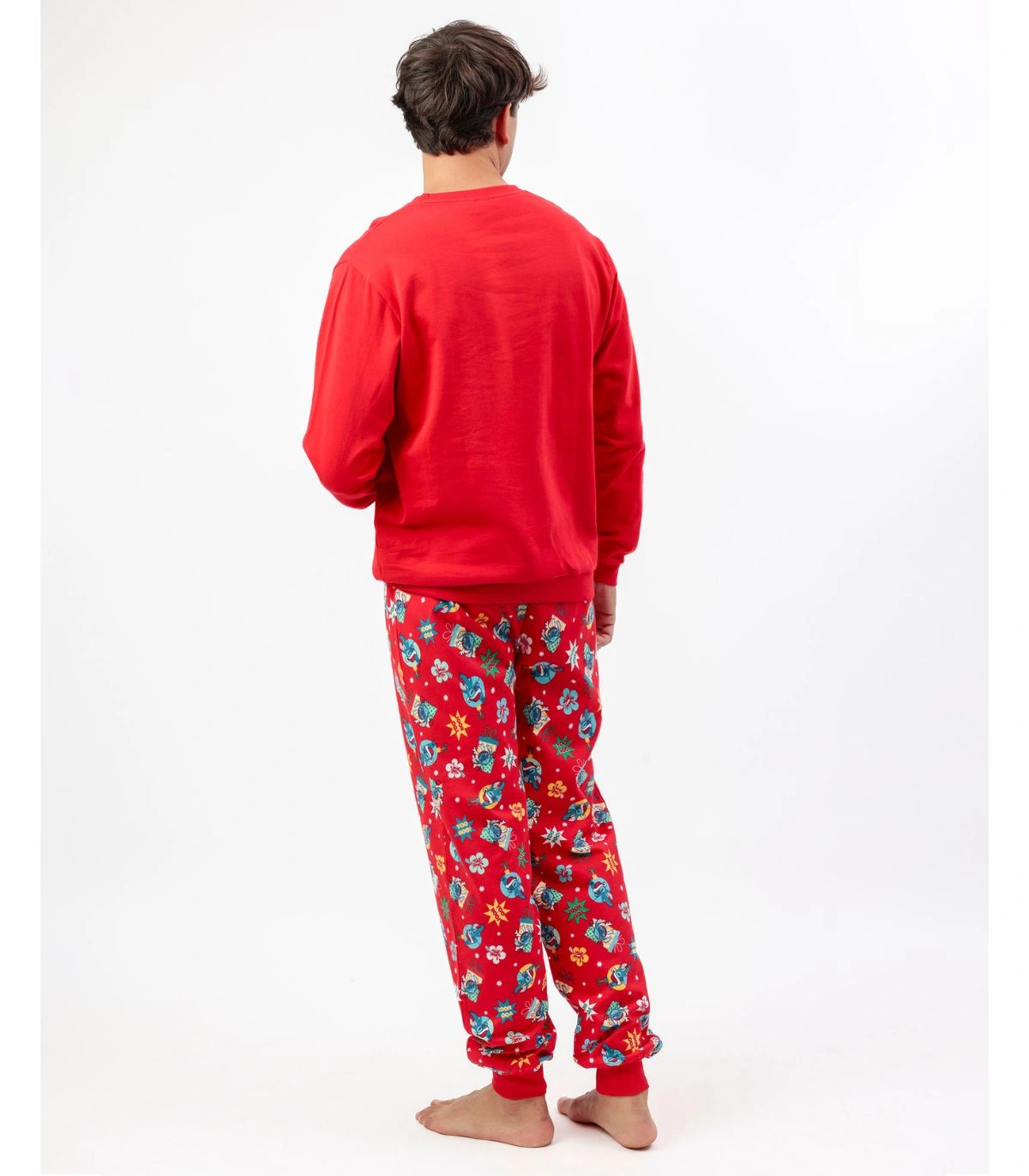 Pijama de Hombre Disney Stitch Navidad | 100% Algodón y Pantalón Estampado