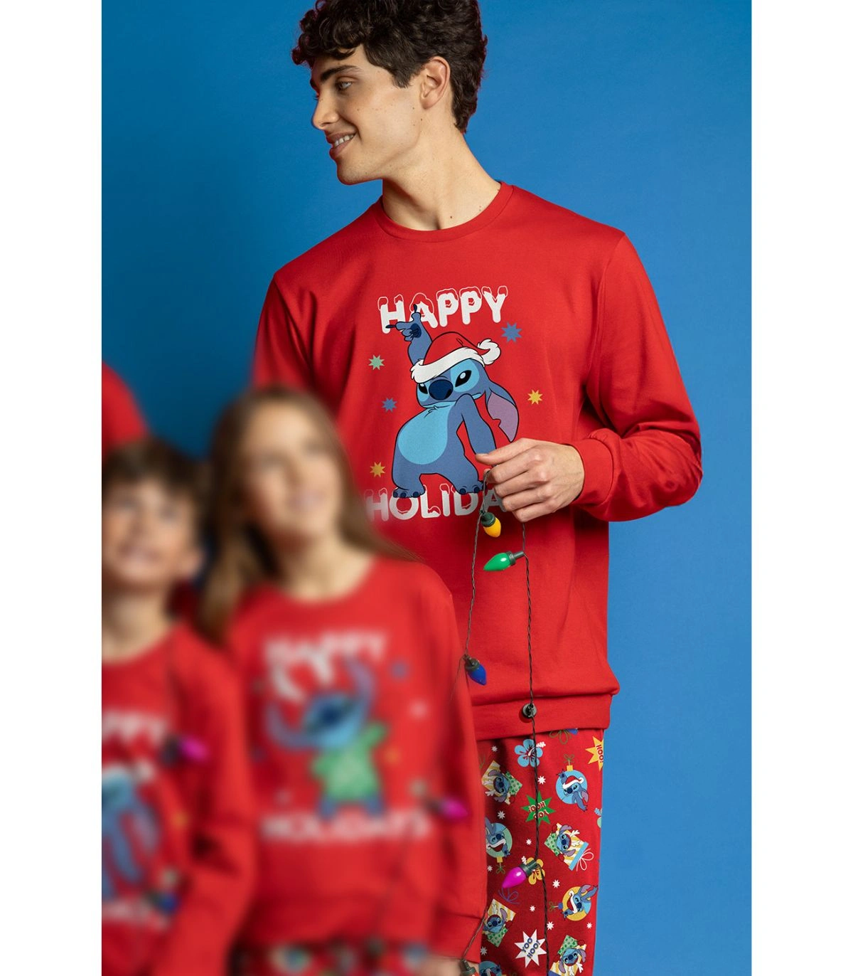 Pijama de Hombre Disney Stitch Navidad | 100% Algodón y Pantalón Estampado