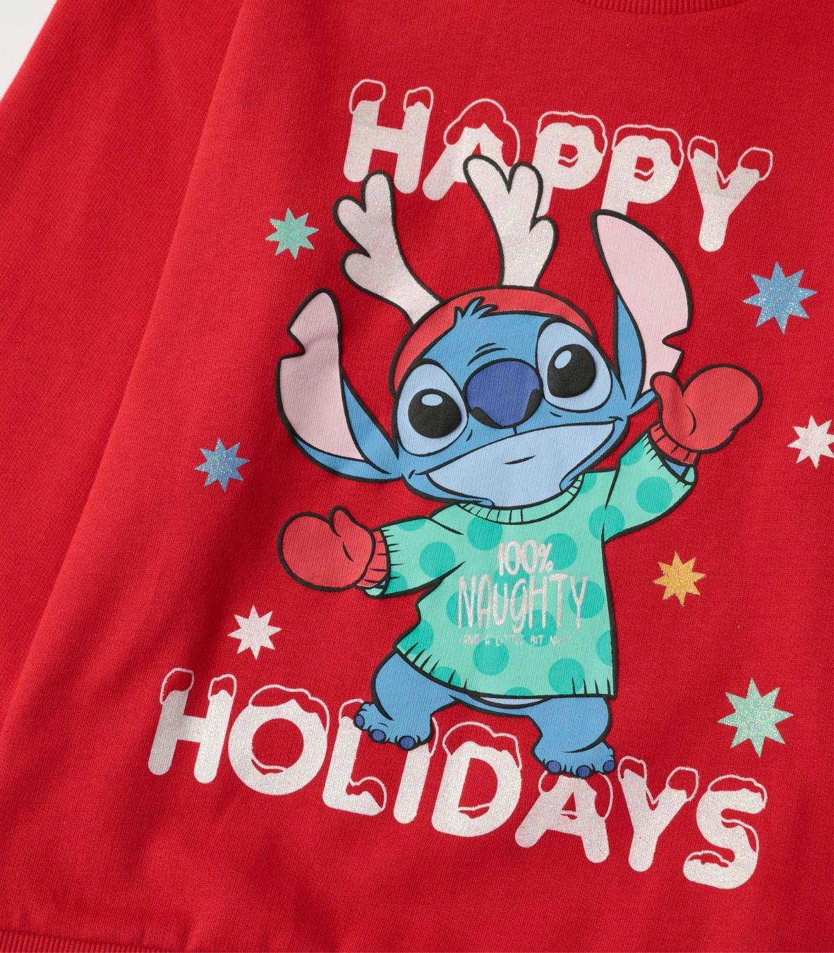 Pijama de Niña Disney Stitch Navidad | 100% Algodón y Pantalón Estampado